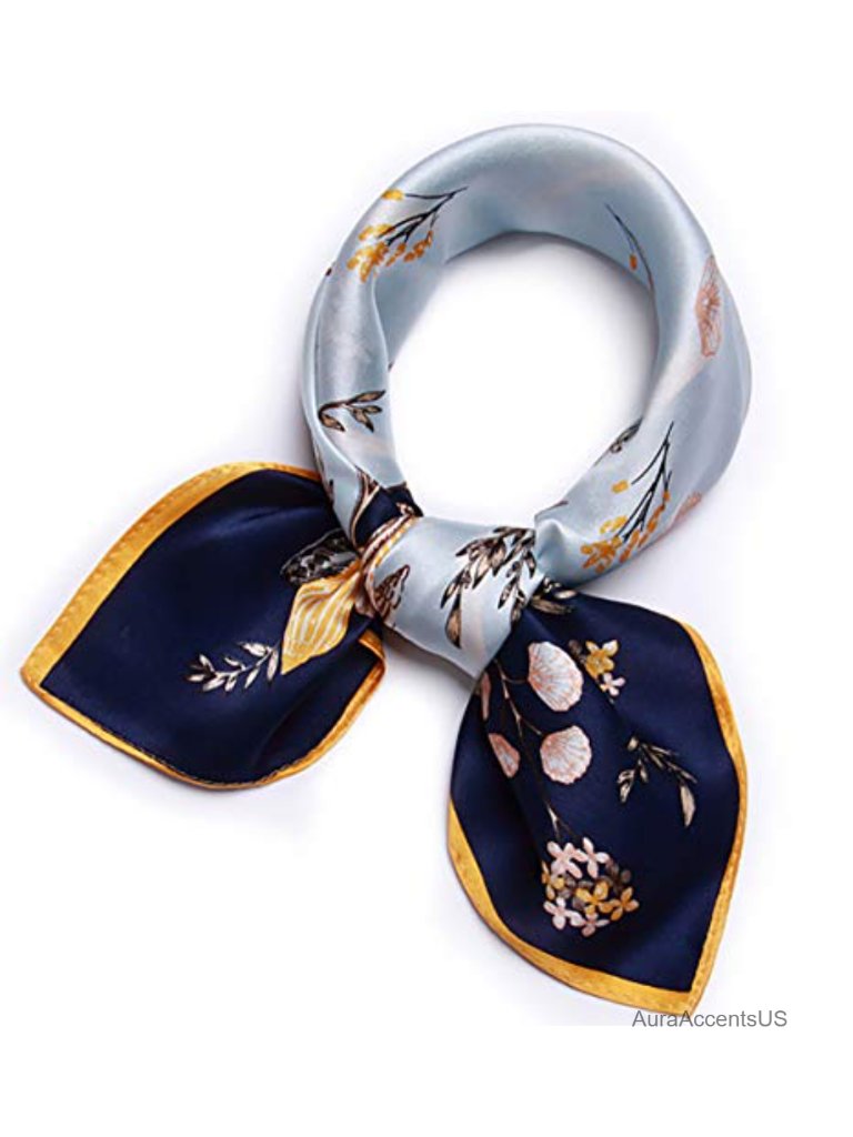 100 Mulberry Silk Square Neckerchief Scarf Gift Boxed